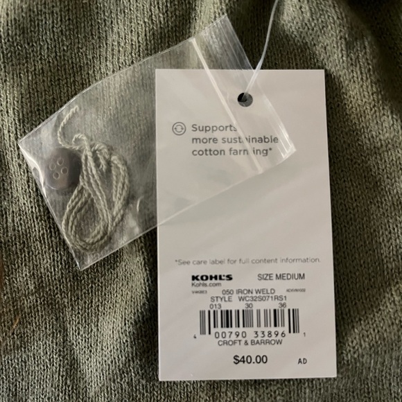 Olive green knitted Croft and Barrow cardigan NWT - Picture 4 of 7